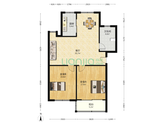 荆溪苑 2室1厅1卫 104平方