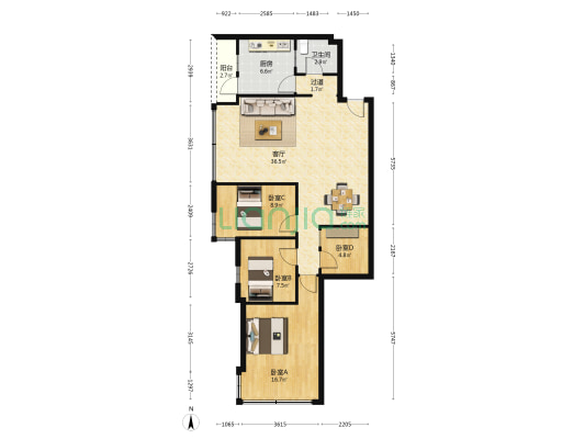 宝业路 4室1厅1卫 97平方
