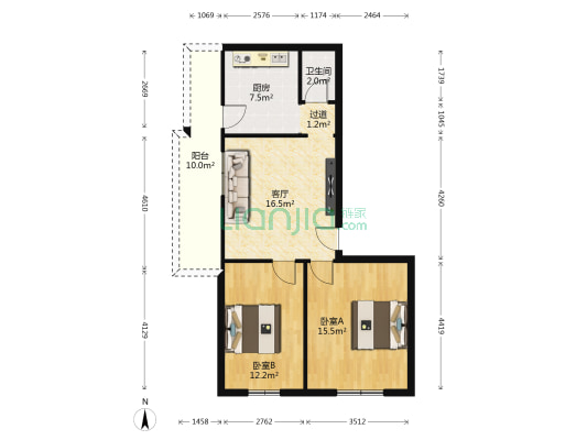 田洋八巷 2室1厅1卫 78平方
