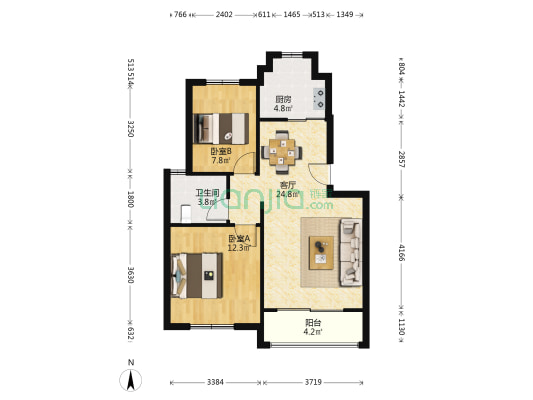 兰景苑 2室1厅1卫 81平方