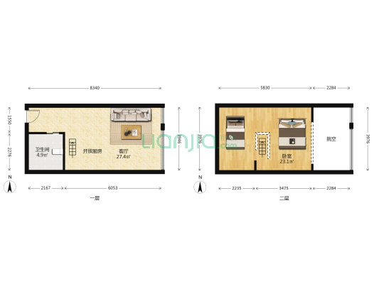 双城际 1室1厅1卫 48平方