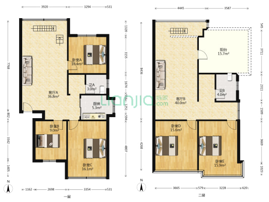 九华小区 5室2厅2卫 91平方