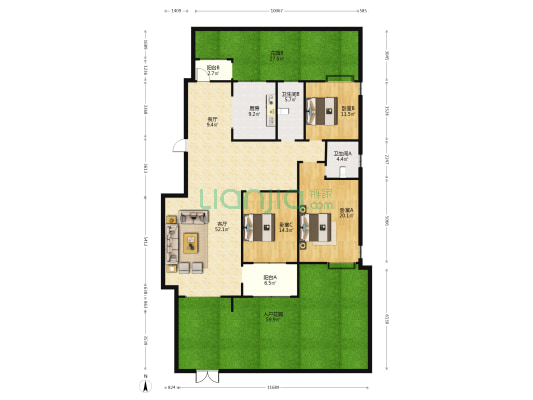 中悦·上尊 3室2厅2卫 156平方