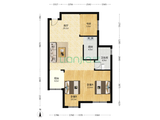 盛世家园(莱阳) 3室1厅1卫 98平方