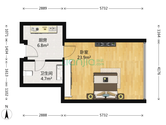 新世界中心 1室0厅1卫 51平方