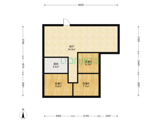 银盘鑫苑 3室1厅0卫 79平方