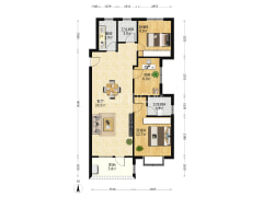 高新区三居双卫，集中供暖，78万带车位，房本在手-涿州中冶未来城户型图