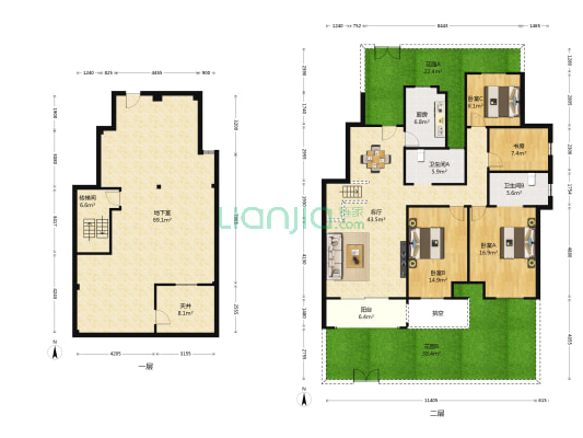 百乐和园 4室1厅2卫 244平方