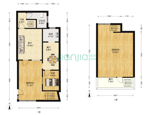 四季青11组 1室2厅1卫 82平方