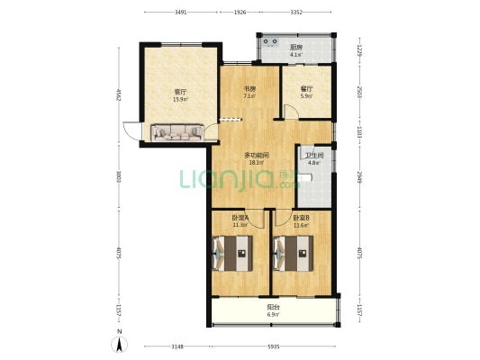 滏东派出所家属楼 4室2厅1卫 100平方
