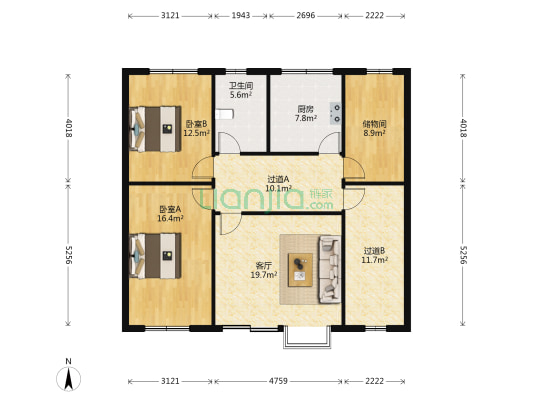 燕文胡同65号 2室1厅1卫 281平方