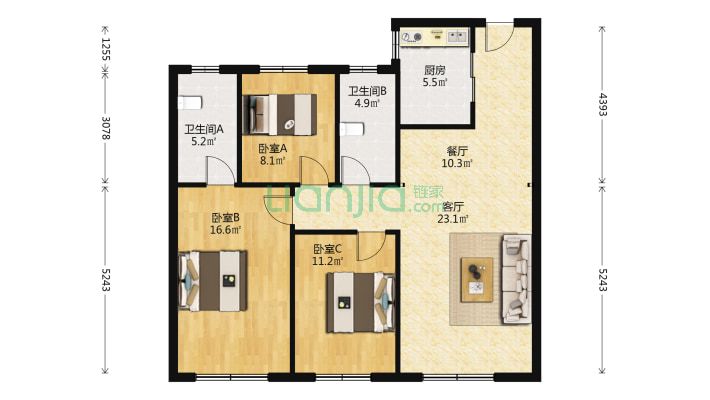 金地名悦二手房实景图