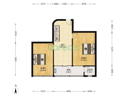 头桥路197号 2室1厅1卫 75平方