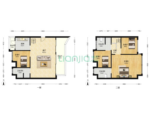滨河壹号院 4室1厅3卫 131平方