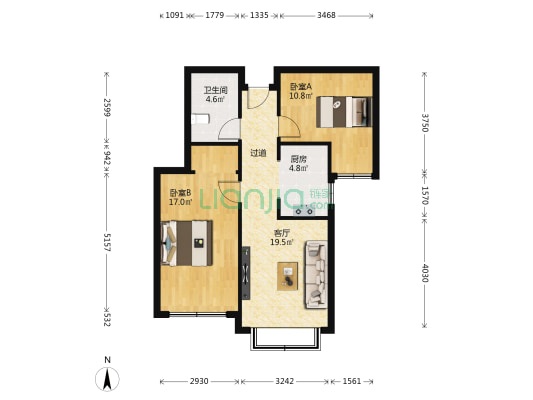 荣安居 2室1厅1卫 81平方