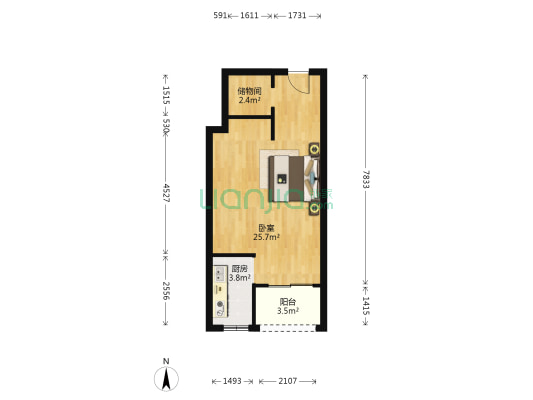 绿地未来城花园 1室0厅0卫 50平方