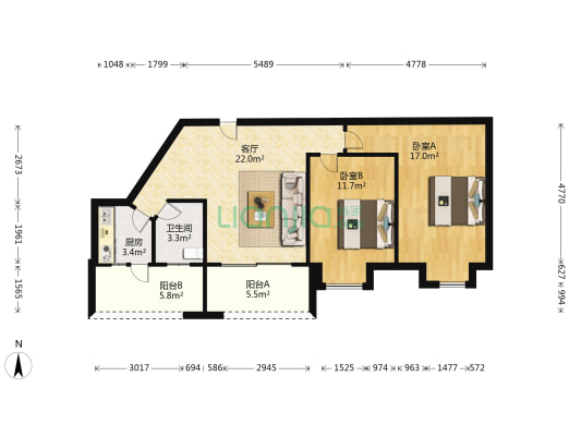 元凤华庭 2室1厅1卫 83平方