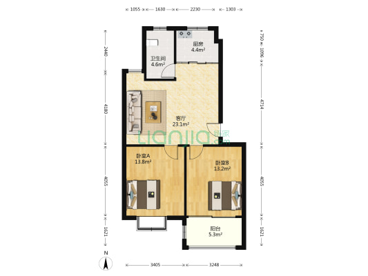 壹品城邦 2室1厅1卫 81平方