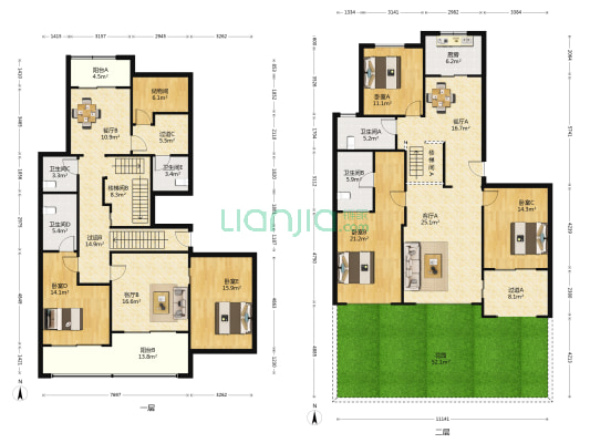 赛丽绿城丽园 5室4厅5卫 145平方