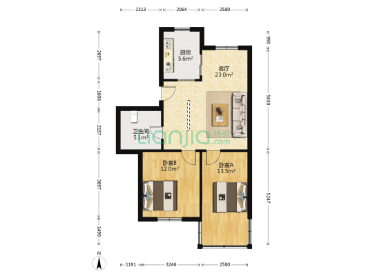 皇亭街小区 2室1厅1卫 71平方