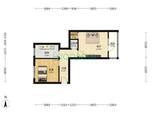 红星社区 1室1厅1卫 43平方