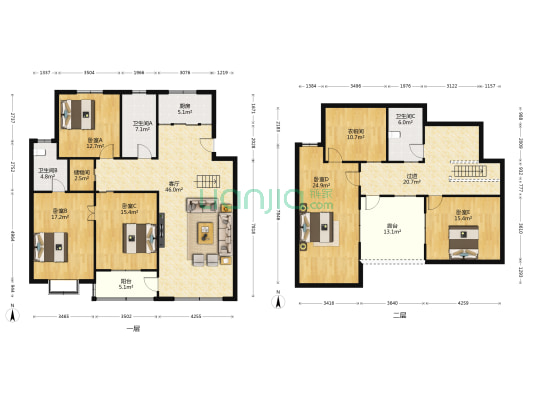 新建家苑 5室1厅3卫 191平方