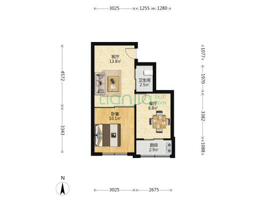 文水街小区 1室2厅1卫 42平方