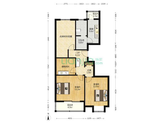 次渠南里十区 2室0厅1卫 109平方