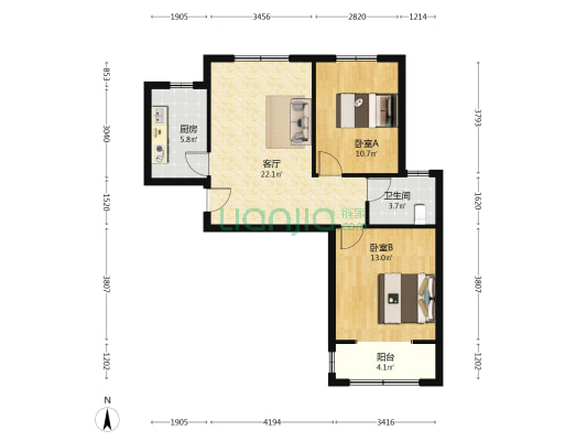 康乐小区(丰县) 2室1厅1卫 82平方