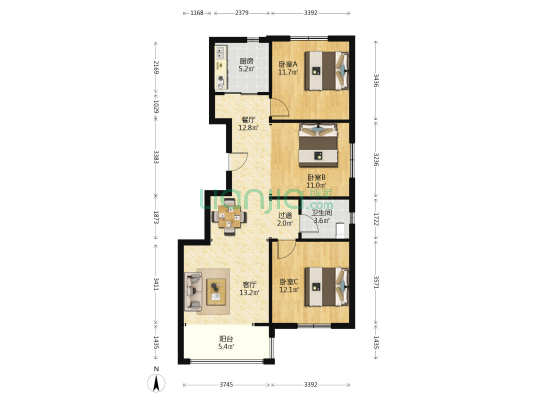 融创臻阅 3室2厅1卫 110平方