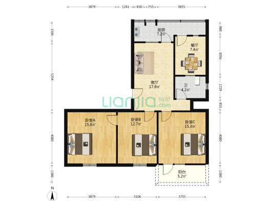 普济巷6号 3室2厅1卫 99平方