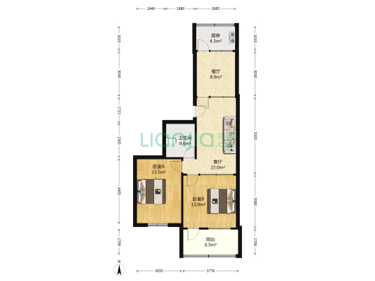 后永和街48号 2室2厅1卫 86平方