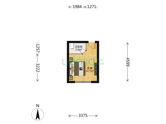 龙泉交通局宿舍 1室0厅1卫 23平方
