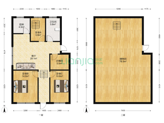 华通花园 3室1厅1卫 195平方