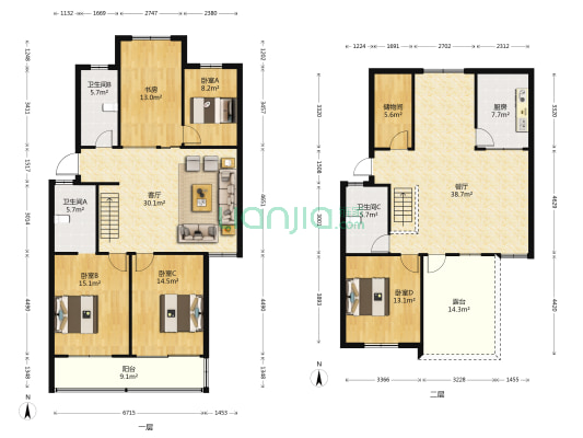湖都花苑 5室2厅3卫 186平方