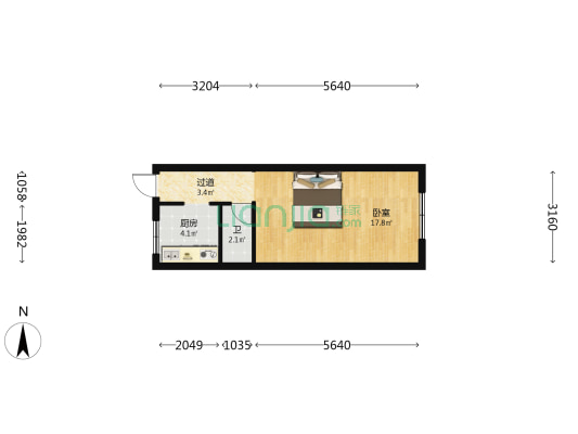 文庙东巷7号 1室0厅1卫 34平方