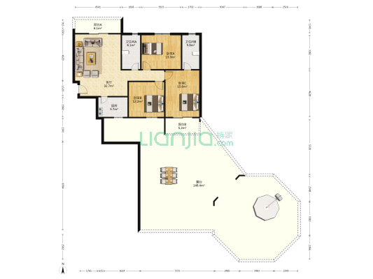 蒲潭社区 3室1厅2卫 125平方