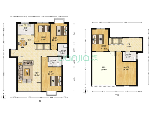 新雅园 4室1厅3卫 142平方