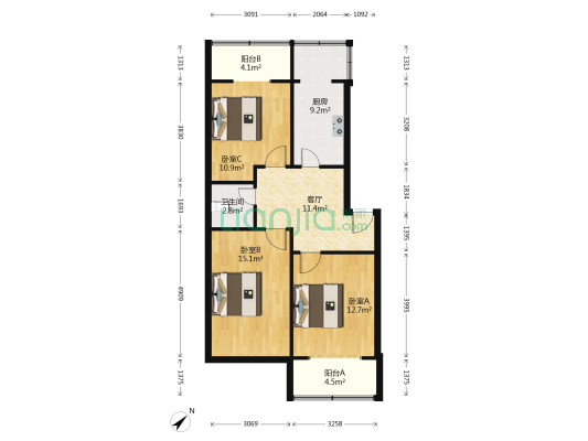 同善街35号 3室1厅1卫 79平方