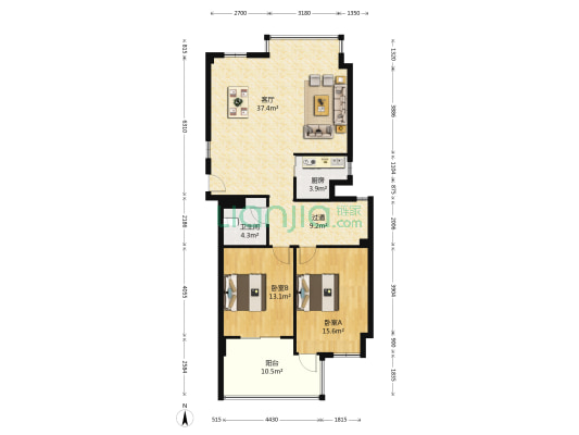南塘二组团 2室1厅1卫 124平方