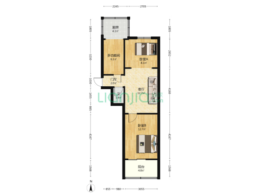 春光巷3号院 3室1厅1卫 58平方