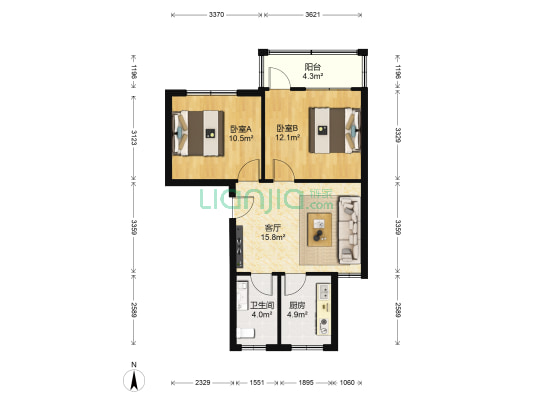 沁园南区 2室1厅1卫 70平方
