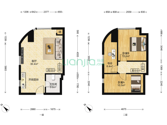 缤悦湾电商公寓 3室1厅1卫 40平方