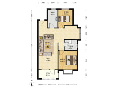 大社区，户型较好，全南，三居，一梯两户，公摊面积小-涿州桃源新都孔雀城户型图