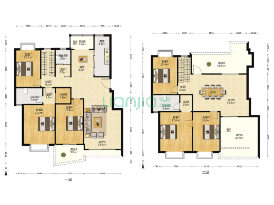 大地家园 6室3厅3卫 276平方