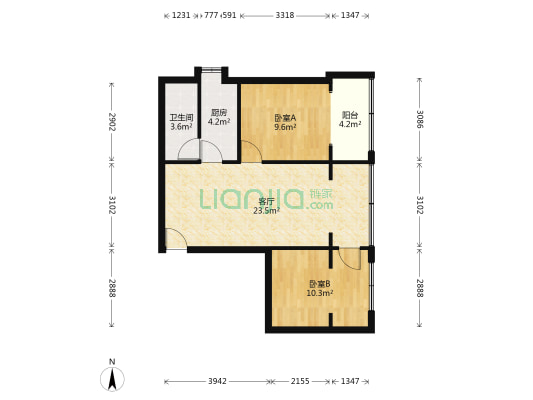 光荣村 2室1厅1卫 71平方