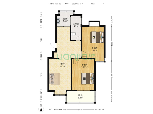 东城边街28号院 2室1厅1卫 84平方