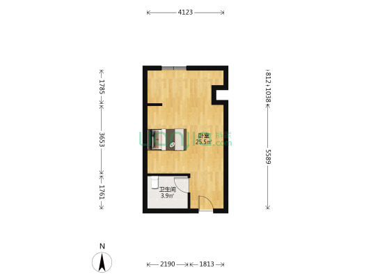双铁铂金时代 1室0厅1卫 40平方