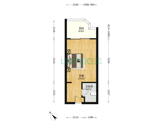 秋谷·海生活园 1室0厅1卫 45平方