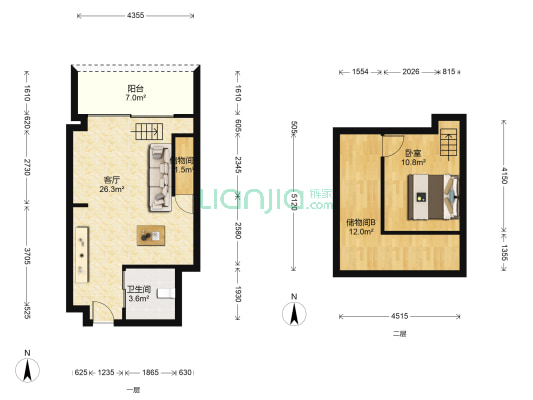 中润广场 1室1厅1卫 62平方